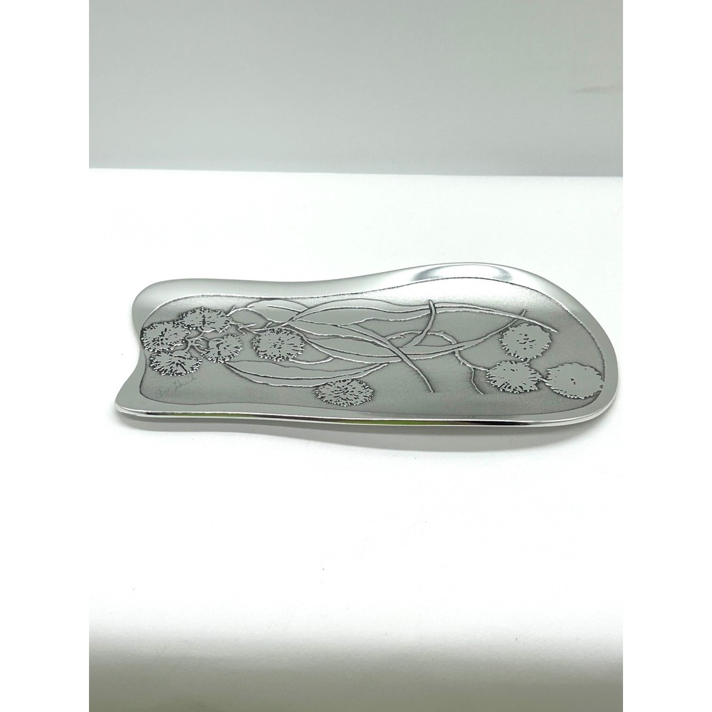 Don Sheil Australia Handcrafted Aluminum Eucalyptus Floral Tray Trinket Dish - Picture 14 of 15